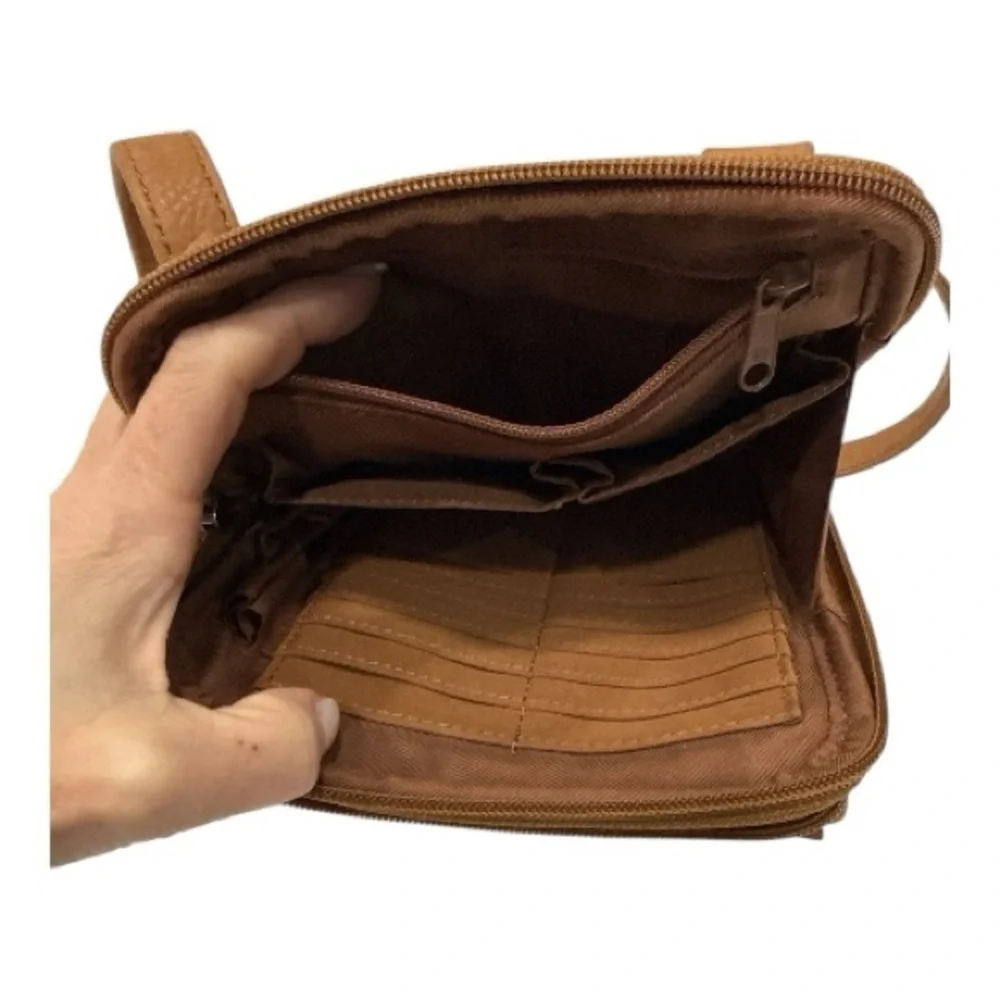 Fossil Men's Brown Leather Messenger Bag